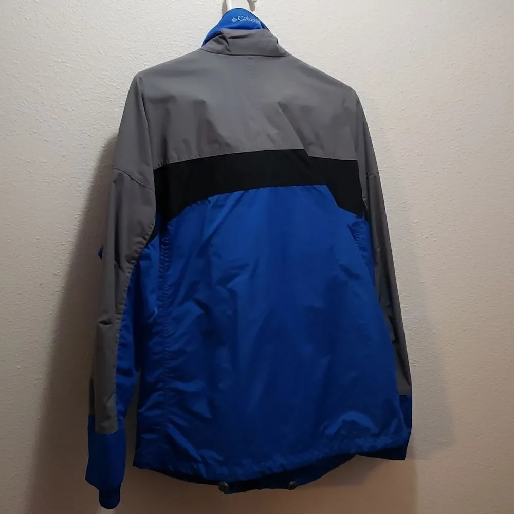 Columbia jacket, men's M, blue black and grey